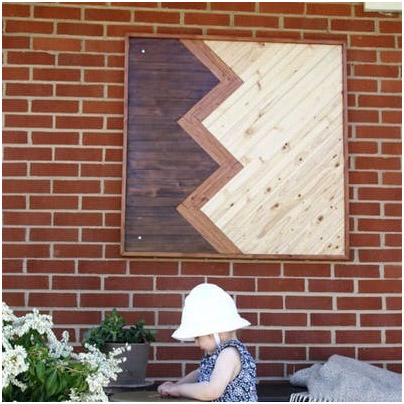 FabModula Patchwork, stenciled wall