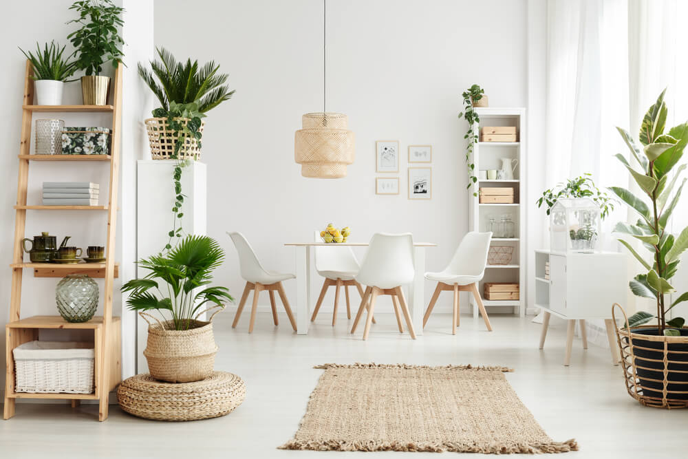 Potted plants add a more earthy vibe than anything else