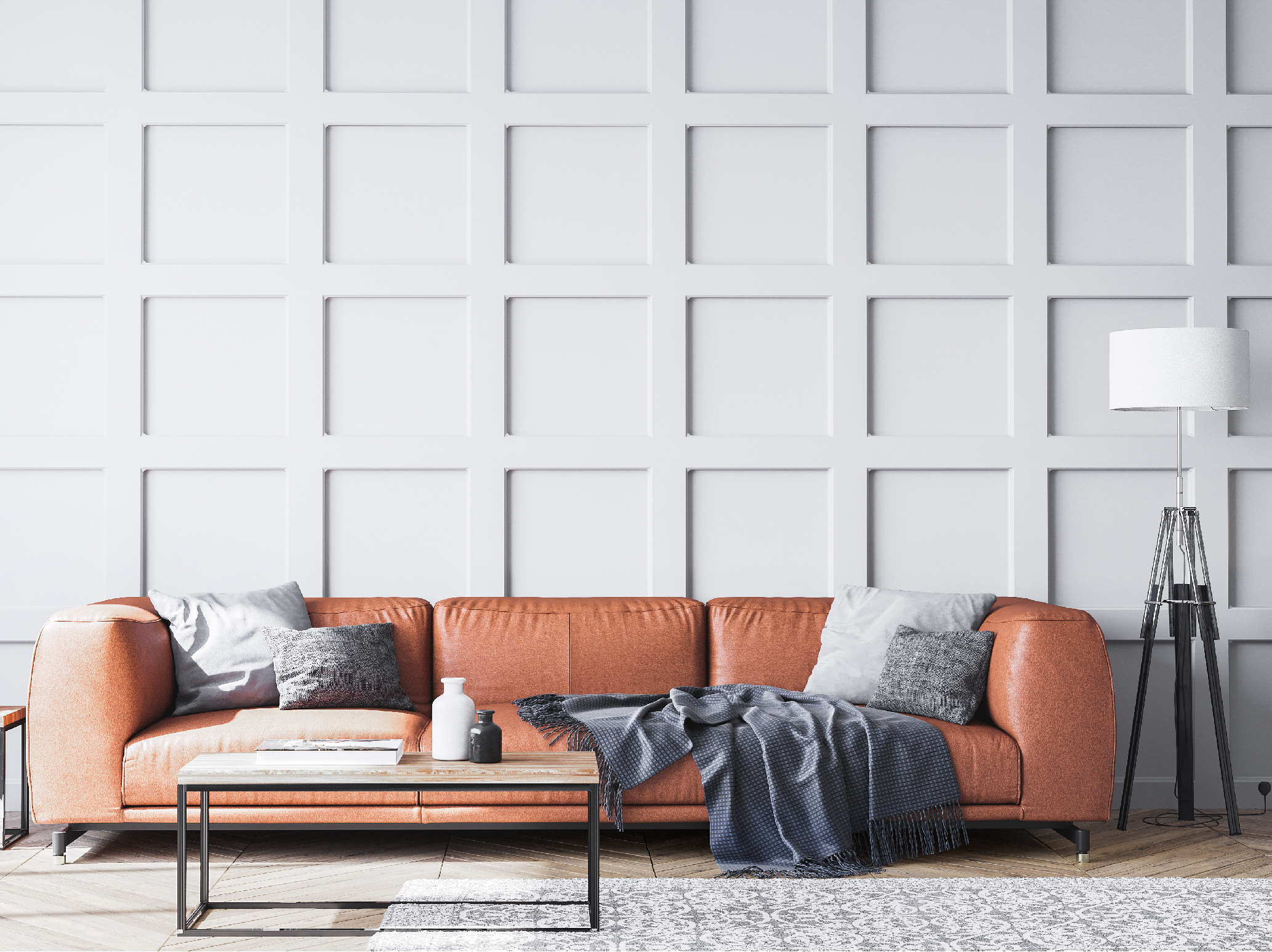 . White squared wall print